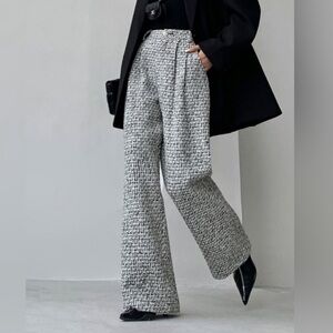 Commense Black and White Wide Leg pant